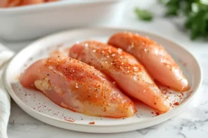 Gewürzte Hähnchenbrustfilets mit Paprika
