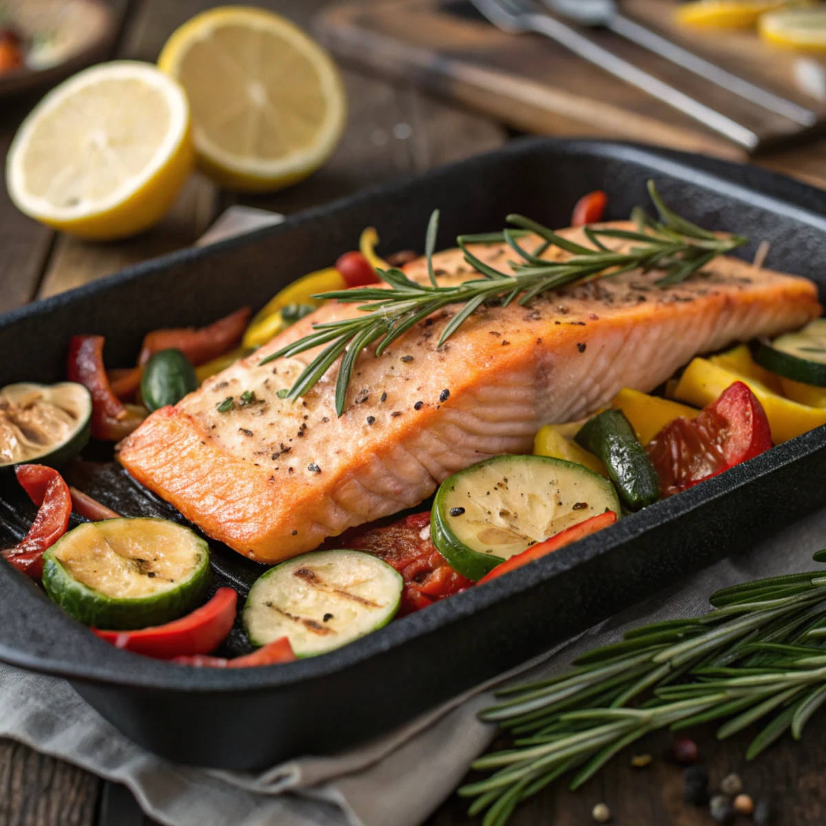 Ofengemüse mit Lachs