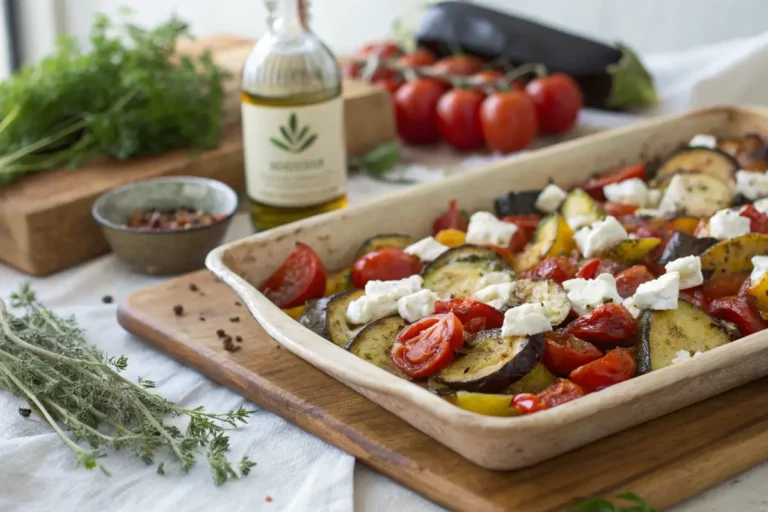 Mediterranes Ofengemüse mit Kartoffeln und Feta