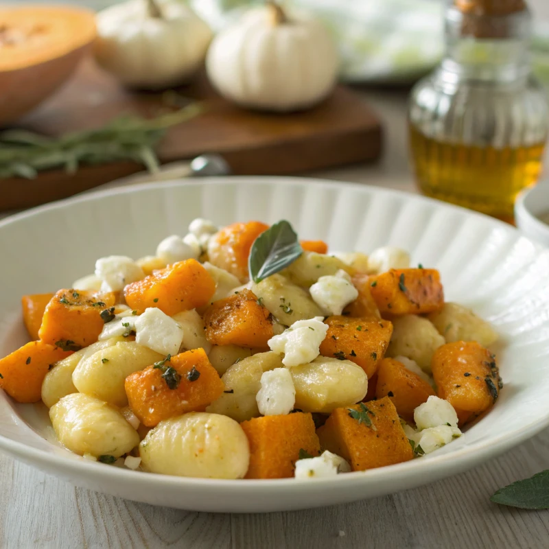 kürbis mit gnocchi