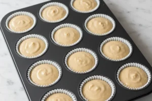 Teig in Muffinförmchen Füllen