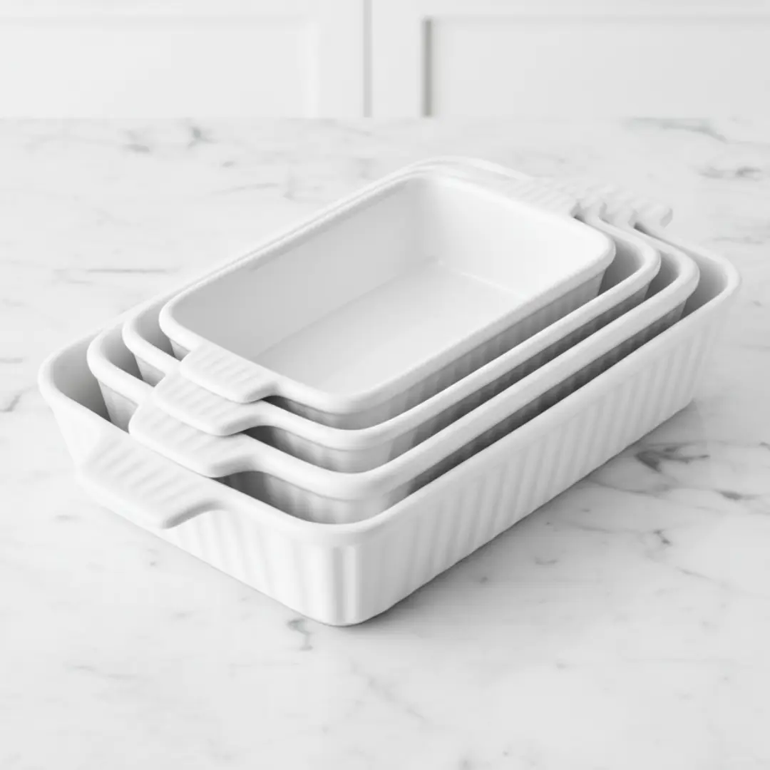 MALACASA Auflaufform, 3-teiliges Set aus Porzellan