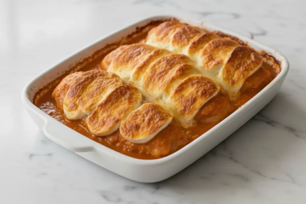 Hähnchen in Tomatensauce im Ofen