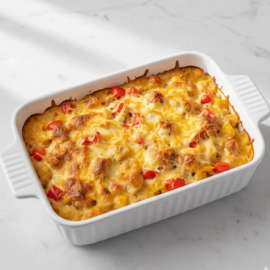 Kartoffelauflaufs mit Hähnchen