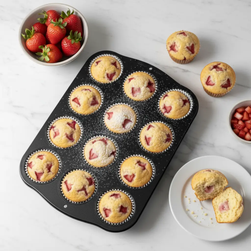Muffins mit Erdbeeren