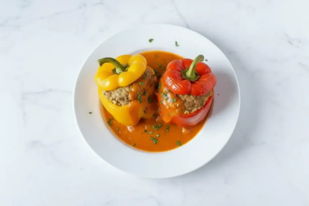 Paprika gefüllt mit Hackfleisch