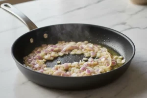 Zwiebeln und Knoblauch anschwitzen